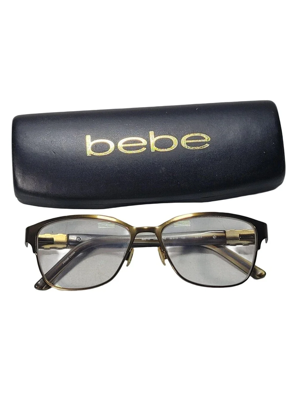 Bebe Eyeglasses Frame BB5153 200 Topaz 52-15 135 with Swarovski Crystals